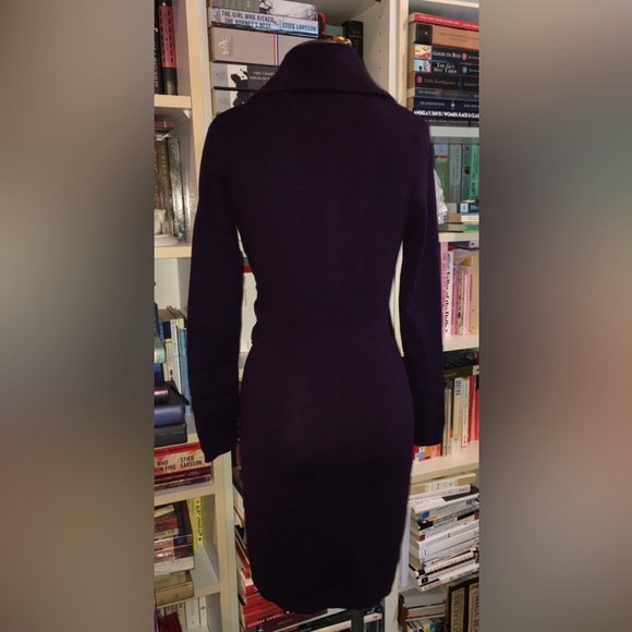 Ralph Lauren Deep Eggplant Purple Sweater Knit Dress - Picture 7 of 11